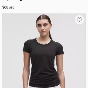 Lululemon Swiftly tech short sleeve. Womens size 14, black.
